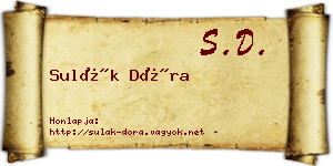 Sulák Dóra névjegykártya